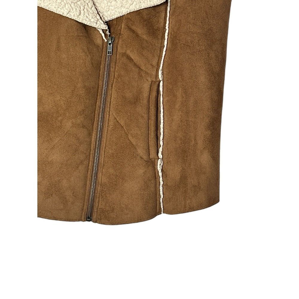 Caslon Vest Women 1XFaux Suede Open Front Sherpa Tan Cowgirl Rodeo Horse Outdoor - Picture 7 of 9